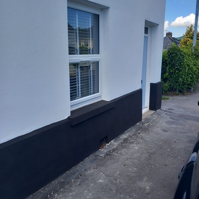 Lime render, smooth flat finish